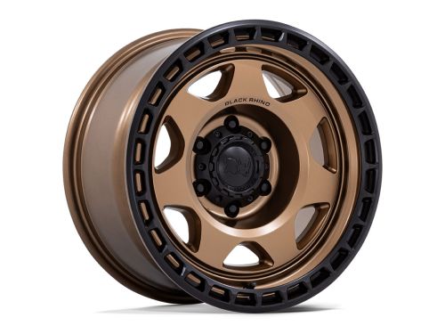 Voyager - Matte Bronze W/ M-Black Lip - 17"x8.5" W/ 5X127mm Bolt Pattern, 4.36" Backspacing, & -10mm Offset Wheel by Black Rhino