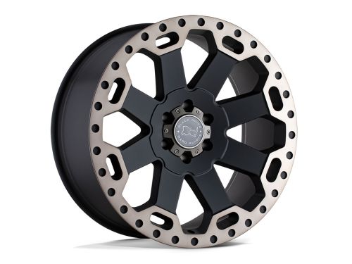 Warlord - Matte Black W/ Mach Dark Tint - 17"x8" W/ 6X130mm Bolt Pattern, 6.55" Backspacing, & 52mm Offset Wheel by Black Rhino