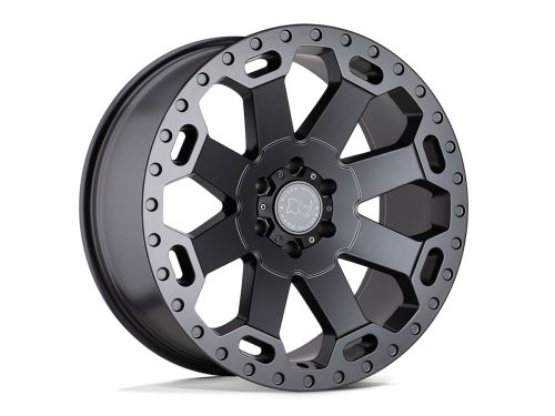 Warlord - Matte Gunmetal - 17"x8" W/ 5X127mm Bolt Pattern, 5.68" Backspacing, & 30mm Offset Wheel by Black Rhino