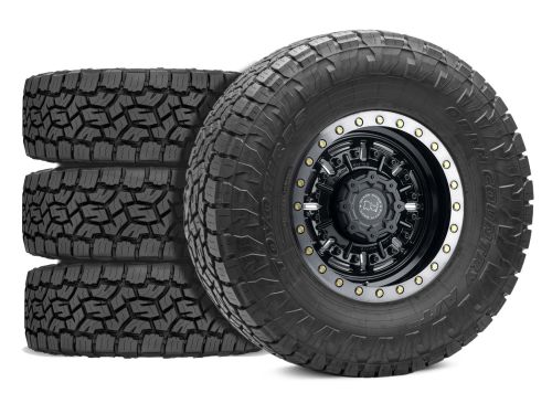 F250/F350 2005-2010 Ford 4WD (w/ 4.5"-7" Lift) - 37x12.50r20 Toyo Open Country AT III / 20x9.5 Black Rhino Abrams Gloss Gun Black / Tire & Wheel Package (set of 4)