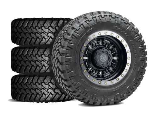F250/F350 2023-2026 Ford 4WD (w/ 4"-6" Lift) - 37x12.50r20 Nitto Trail Grappler MT / 20x9.5 Black Rhino Abrams Gloss Gun Black / Tire & Wheel Package (set of 4)