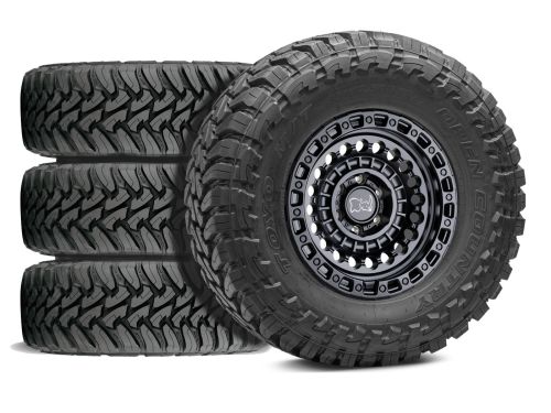 F250/F350 2017-2022 Ford 4WD (w/ 4"-5.5" Lift) - 37x12.50r20 Toyo Open Country MT / 20x9.5 Black Rhino Sentinel Matte Black / Tire & Wheel Package (set of 4)