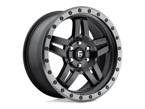 Anza D557 - Matte Black Gun Metal Ring - 18X8 Wheel (w/6X120mm Bolt Pattern, 5.56" Backspacing & 27mm Offset) by Fuel