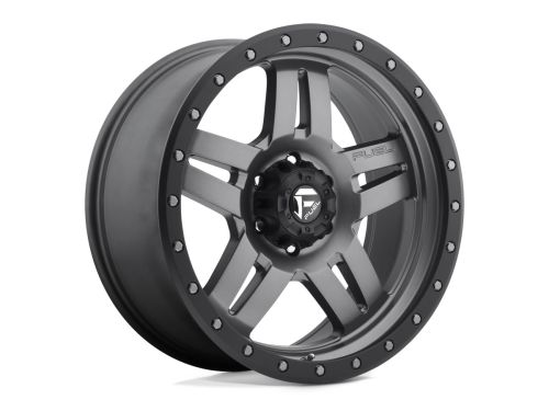 Anza D558 - Matte Gunmetal Black Bead Ring - 15X8 Wheel (w/5X114.3mm Bolt Pattern, 3.79" Backspacing & -18mm Offset) by Fuel