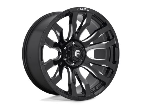 Blitz D673 - Gloss Black Milled - 16X8 Wheel (w/6X139.7mm Bolt Pattern, 4.54" Backspacing & 1mm Offset) by Fuel