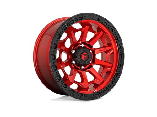 Covert D695 - Candy Red Black Bead Ring - 16X8 Wheel (w/6X139.7mm Bolt Pattern, 4.54" Backspacing & 1mm Offset) by Fuel