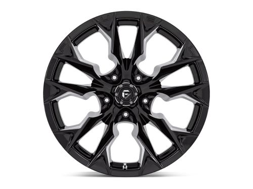 Flame D803 - Gloss Black Milled - 20X10 Wheel (w/5X127mm Bolt Pattern, 4.79" Backspacing & -18mm Offset) by Fuel