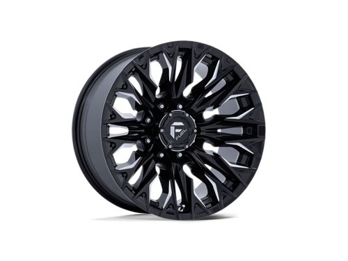 Flame D803 - Gloss Black Milled - 20X10 Wheel (w/8X180mm Bolt Pattern, 4.79" Backspacing & -18mm Offset) by Fuel