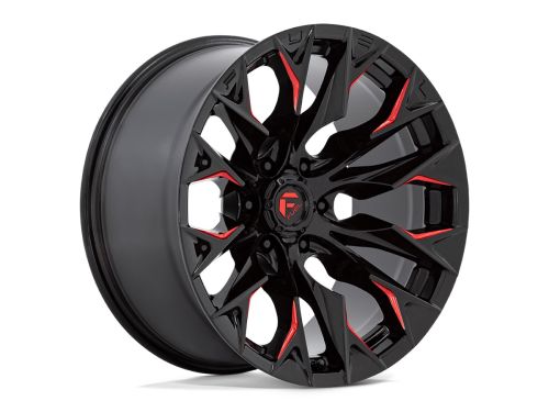 Flame D823 - Gloss Black Mill (w/Candy Red) - 20X9 Wheel (w/6X135mm Bolt Pattern, 5.79" Backspacing & 20mm Offset) by Fuel