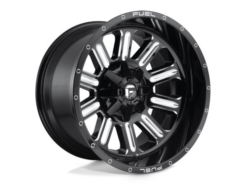 Hardline D620 - Gloss Black Milled - 15X8 Wheel (w/5x114.3mm Bolt Pattern, 3.79" Backspacing & -18mm Offset) by Fuel