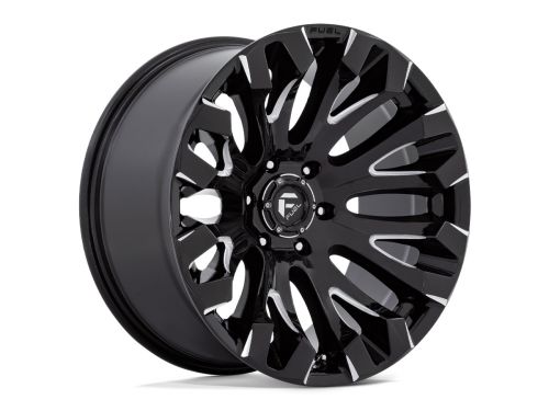 Quake D828 - Gloss Black Milled - 20X9 Wheel (w/6X139.7mm Bolt Pattern, 5.04" Backspacing & 1mm Offset) by Fuel