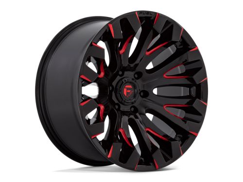Quake D829 - Gloss Black Milled Red Tint - 18X9 Wheel (w/5X114.3mm Bolt Pattern, 5.04" Backspacing & 1mm Offset) by Fuel