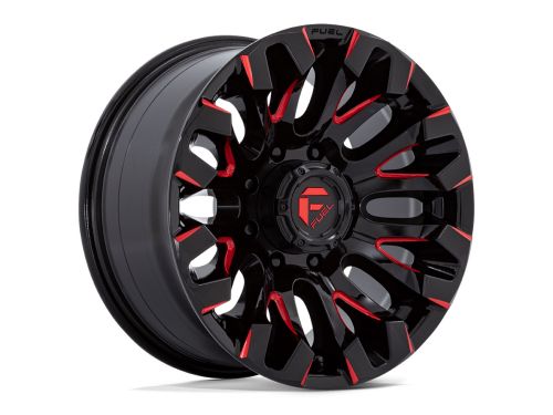 Quake D829 - Gloss Black Milled Red Tint - 20X9 Wheel (w/8X165.1mm Bolt Pattern, 5.04" Backspacing & 1mm Offset) by Fuel