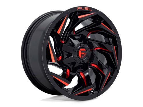 Reaction D755 - Gloss Black Milled (w/Red Tint) - 22X10 Wheel (w/6x135mm Bolt Pattern, 4.79" Backspacing & -18mm Offset) by Fuel