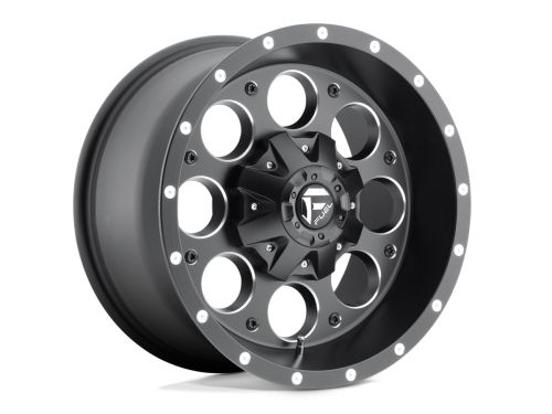 Revolver D525 - Matte Black Milled - 17X9 Wheel (w/5x127mm Bolt Pattern, 4.53" Backspacing, -12mm Offset & 87.10 Hub Bore) by Fuel