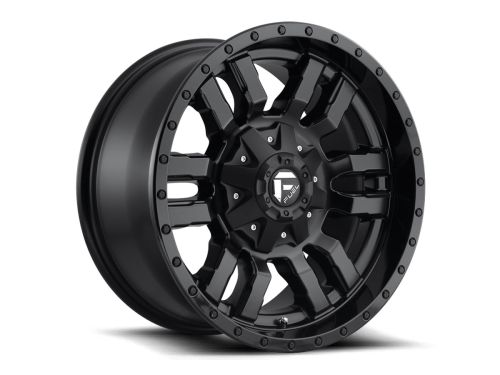 Sledge D596 - Matte Black Gloss Black Lip - 22X10 Wheel (w/6x135mm Bolt Pattern, 5.89" Backspacing & 10mm Offset) by Fuel