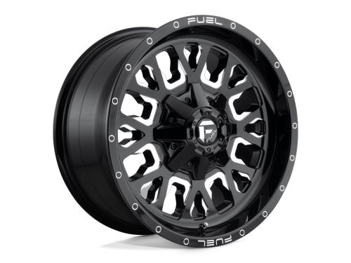 Stroke D611 - Gloss Black Milled - 20X9 Wheel (w/6x135mm Bolt Pattern, 5.04" Backspacing & 1mm Offset) by Fuel