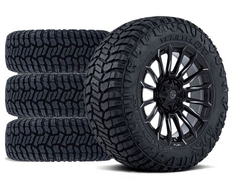 Sierra 2500HD/3500HD 2011-2019 GMC 4WD (w/2"-2.5" Lift) - 295/55R20 NItto Terra Grappler G3 / 20x9 Fuel Blitz Gloss Black / Tire & Wheel Package (set of 4)