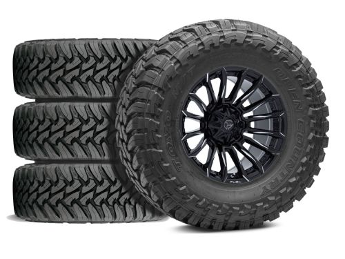 Silverado 2500HD/3500HD 2011-2019 Chevy 4WD (w/2"-2.5" Lift) - 33X12.50R20 Toyo Open Country M/T / 20x9 Fuel Blade Gloss Black Milled / Tire & Wheel Package (set of 4)