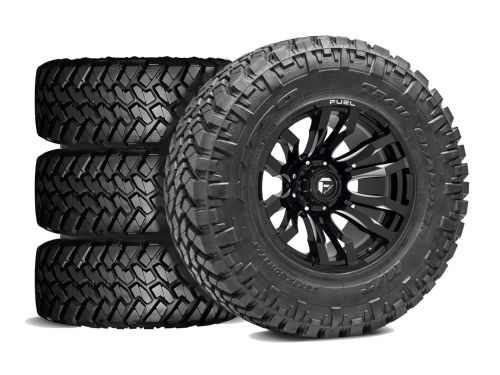 F250/F350 2023-2026 Ford 4WD (w/ 7" Lift) - 38x13.50R20 Nitto Trail Grappler MT / 20x10 Fuel Blitz Gloss Black Milled / Tire & Wheel Package (set of 4)