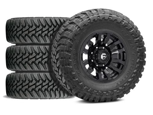 F250/F350 2011-2016 Ford 4WD (w/ 6"-7" Lift) - 37x12.50r20 Toyo Open Country MT / 20x9 Fuel Blitz Gloss Black / Tire & Wheel Package (set of 4)
