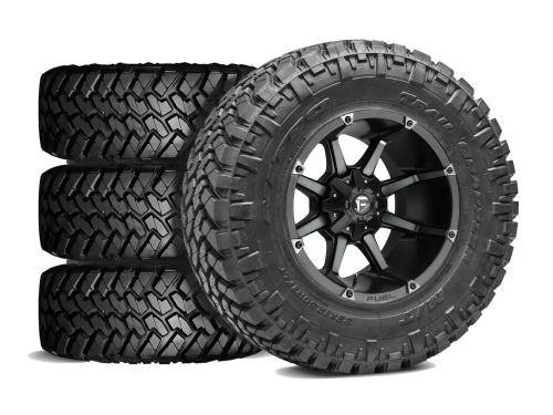 Silverado 2500HD/3500HD 2011-2019 Chevy 4WD (w/6" Lift) - 35x11.50R20 NItto Trail Grappler M/T / 20x10 Fuel Coupler Matte Black Double Dark Tint / Tire & Wheel Package (set of 4)