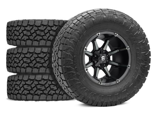 Sierra 2500HD/3500HD 2011-2019 GMC 4WD (w/6" Lift) - 35x11.50R20 Toyo Open Country A/T III / 20x10 Fuel Coupler Matte Black Double Dark Tint / Tire & Wheel Package (set of 4)