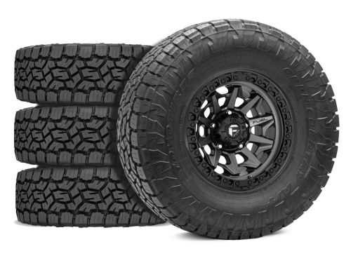 F250/F350 2017-2022 Ford 4WD (w/ 2"-3.5" Lift) - 35x12.50R18 Toyo Open Country AT III / 18x9 Fuel Covert Matte Gunmetal / Tire & Wheel Package (set of 4)