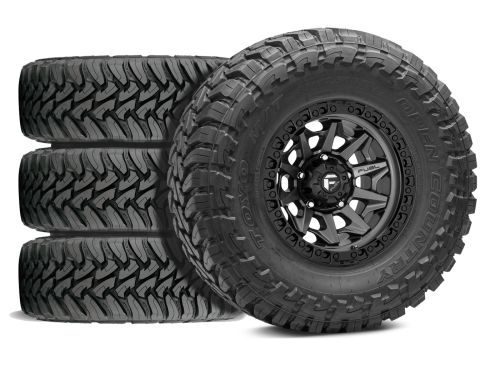 F250/F350 2011-2016 Ford 4WD (w/ 2"-5.5" Lift) - 35x12.50R18 Toyo Open Country MT / 18x9 Fuel Covert Matte Gunmetal / Tire & Wheel Package (set of 4)