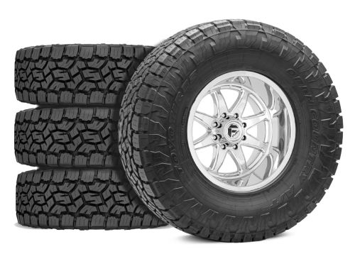 Sierra 2500HD/3500HD 2011-2019 GMC 4WD (w/6.5"-8" Lift) - 37X12.50R20 Toyo Open Country A/T 3 / 20x9 Fuel Hammer Chrome / Tire & Wheel Package (set of 4)