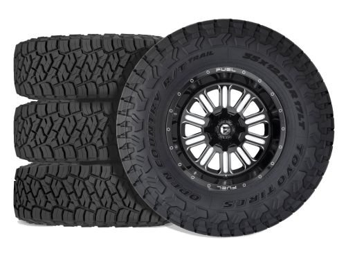 Sierra 2500HD/3500HD 2011-2019 GMC 4WD (w/3"-5" Lift) - 275/65R20 Toyo Open Country R/T Trail / 20x9 Fuel Hardline Gloss Black Milled / Tire & Wheel Package (set of 4)