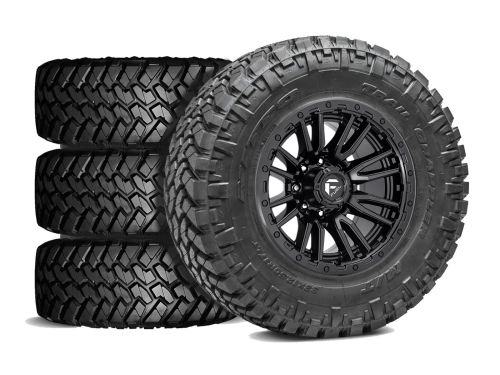 F250/F350 2011-2016 Ford 4WD (w/ 6"-7" Lift) - 37x12.50r20 Nitto Trail Grappler MT / 20x9 Fuel Rebel Matte Black / Tire & Wheel Package (set of 4)