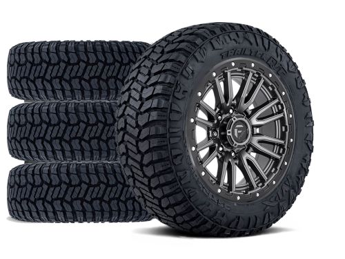 Sierra 2500HD/3500HD 2011-2019 GMC 4WD (w/6.5"-8" Lift) - 37x12.50R20 Avix TrailTek R/T / 20x9 Fuel Rebel Matte Gun Metal Black Bead Ring / Tire & Wheel Package (set of 4)