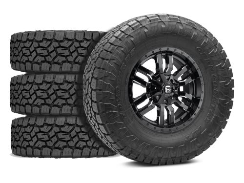 Silverado 2500HD/3500HD 2020-2026 Chevy 4WD (w/ 5"-6.5" Lift) - 37x12.50R20 Toyo Open Country AT III / 20x9 Fuel Sledge Gloss Black Milled / Tire & Wheel Package (set of 4)
