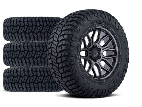 Sierra 2500HD/3500HD 2011-2019 GMC 4WD (w/6.5"-8" Lift) - 37x12.50R20 Avix TrailTek R/T / 20x9 Fuel Surge Gloss Black Machined W/ Gray Tint / Tire & Wheel Package (set of 4)