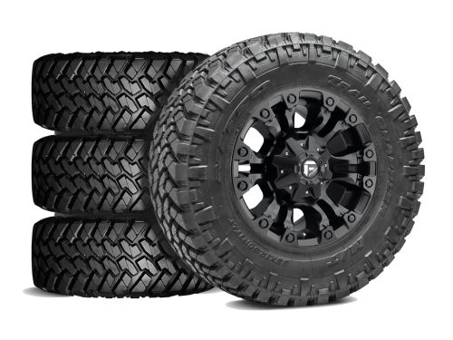 F250/F350 2017-2022 Ford 4WD (w/ 2"-3.5" Lift) - 35x12.50R18 Nitto Trail Grappler MT / 18x9 Fuel Vapor Matte Black / Tire & Wheel Package (set of 4)