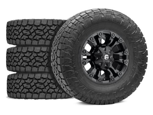F250/F350 2017-2022 Ford 4WD (w/ 2"-3.5" Lift) - 35x12.50R18 Toyo Open Country AT III / 18x9 Fuel Vapor Matte Black / Tire & Wheel Package (set of 4)