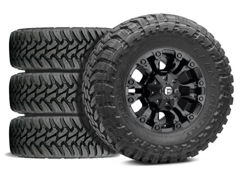 F250/F350 2017-2022 Ford 4WD (w/ 2"-3.5" Lift) - 35x12.50R18 Toyo Open Country MT / 18x9 Fuel Vapor Matte Black / Tire & Wheel Package (set of 4)