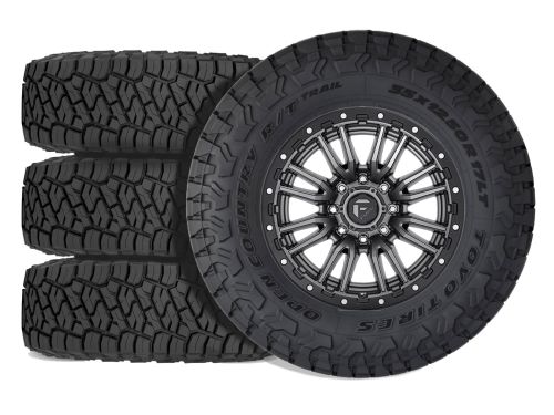 F250/F350 2011-2016 Ford 4WD (w/ 6"-7" Lift) - 37x12.50r20 Toyo Open Country RT Trail / 20x9 Fuel Rebel Matte Gunmetal / Tire & Wheel Package (set of 4)