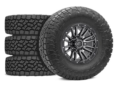 F250/F350 2011-2016 Ford 4WD (w/ 6"-7" Lift) - 37x12.50r20 Toyo Open Country AT III / 20x9 Fuel Rebel Matte Gunmetal / Tire & Wheel Package (set of 4)