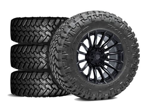Sierra 2500HD/3500HD 2011-2019 GMC 4WD (w/3"-5" Lift) - 35x11.50R20 NItto Trail Grappler M/T / 20x9 Fuel Blade Gloss Black Milled / Tire & Wheel Package (set of 4)