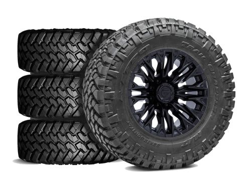 Sierra 2500HD/3500HD 2011-2019 GMC 4WD (w/3"-5" Lift) - 35x11.50R20 NItto Trail Grappler M/T / 20x9 Fuel Flame Blackout / Tire & Wheel Package (set of 4)
