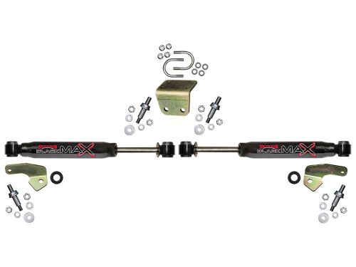 Silverado 2500HD/3500HD 2011-2026 Chevy 4WD (w/ 4-8" Lift) Black Max Dual Steering Stabilizer Kit by Skyjacker