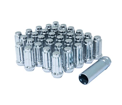 Lug Nuts - Chrome - Small Diameter Spline Duplex 14MM x 1.50 Thread size (Set of 32) - by Gorilla Automotive