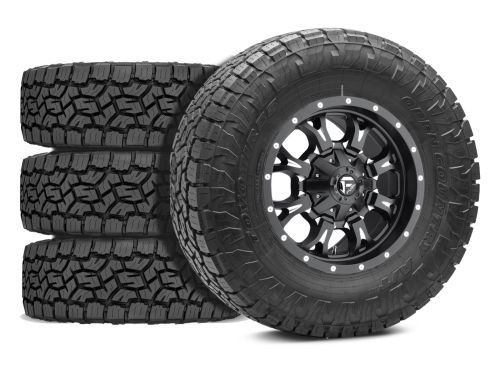 Sierra 2500HD/3500HD 2011-2019 GMC 4WD (w/3"-5" Lift) - 35X12.50R20 Toyo Open Country A/T 3 / 20x9 Fuel Krank Matte Black Milled / Tire & Wheel Package (set of 4)