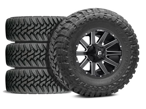 Sierra 2500HD/3500HD 2020-2026 GMC 4WD (w/ 5"-6.5" Lift) - 37x12.50r20 Toyo Open Country MT / 20x9 Fuel Contra Gloss Black Milled / Tire & Wheel Package (set of 4)