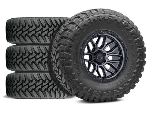 Sierra 2500HD/3500HD 2011-2019 GMC 4WD (w/6.5"-8" Lift) - 37X12.50R20 Toyo Open Country A/T 3 / 20x9 Fuel Surge Gloss Black Machined W/ Gray Tint / Tire & Wheel Package (set of 4)