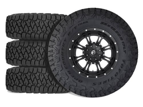 Sierra 2500HD/3500HD 2011-2019 GMC 4WD (w/2"-2.5" Lift) - 33x12.50R20 Avix TrailTek R/T / 20x9 Fuel Blade Gloss Black Milled / Tire & Wheel Package (set of 4)