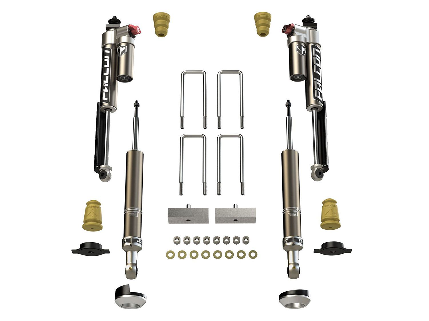 Tacoma 2005-2023 Toyota 4WD - Falcon Sport Tow / Haul Shock Lift System w/Rear Blocks (up to 2.25" Lift)