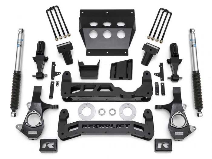 7" 2014-2018 Chevy Silverado 1500 (w/factory aluminum control arms) 4WD Lift Kit (w/Bilstein Shocks) by ReadyLift